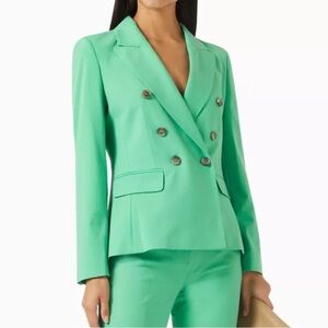 MARELLA Affetto By Max Mara Women’s Double Breasted Blazer Bright Green NWT $535